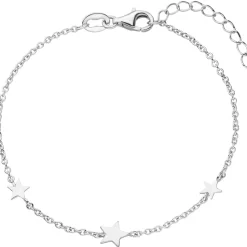Armband Armkette mit 3 Anhängern Sterne aus 925 Sterling Silber 16-19cm