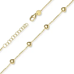 ArmbandArmkette mit 6 Herzen aus 585 Gold Gelbgold 21cm Armschmuck