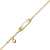 Armband Armkette mit Herz 585 Gelbgold 14cm Identbändchen für Kinder