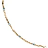 Armband Armkette mit Topas Blautopas hellblau, 585 Gold Gelbgold, 19cm