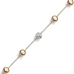 Armband Armkette mit Zwischen-Elementen 585 Gold Weißgold Rotgold bicolor 19cm