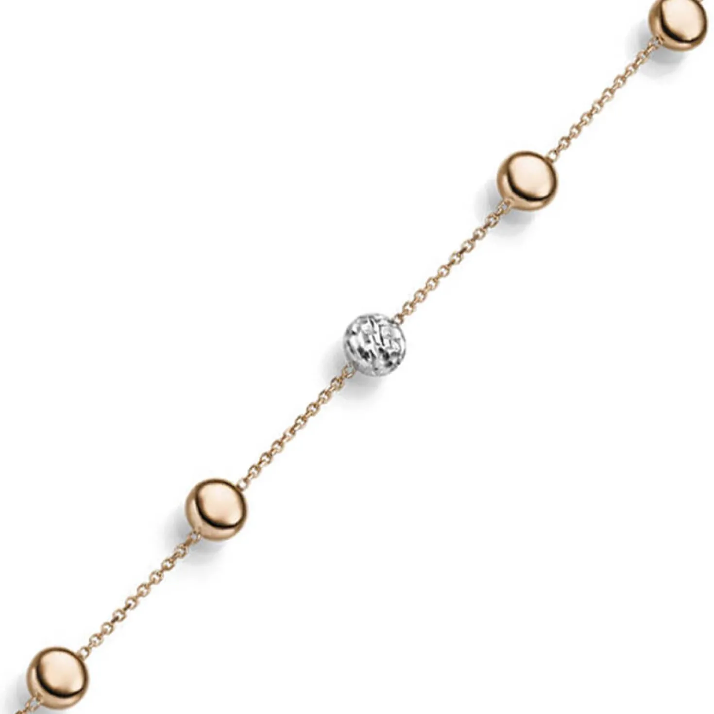 Armband Armkette mit Zwischen-Elementen 585 Gold Weißgold Rotgold bicolor 19cm