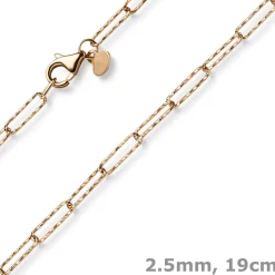 Armband Armkette Weit-Ankerkette aus 585 Gold Rotgold strukturiert 19cm