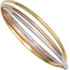 Armband Armreif 67,1mm 925 Silber 3-reihig teilvergoldet weiß gelb rot