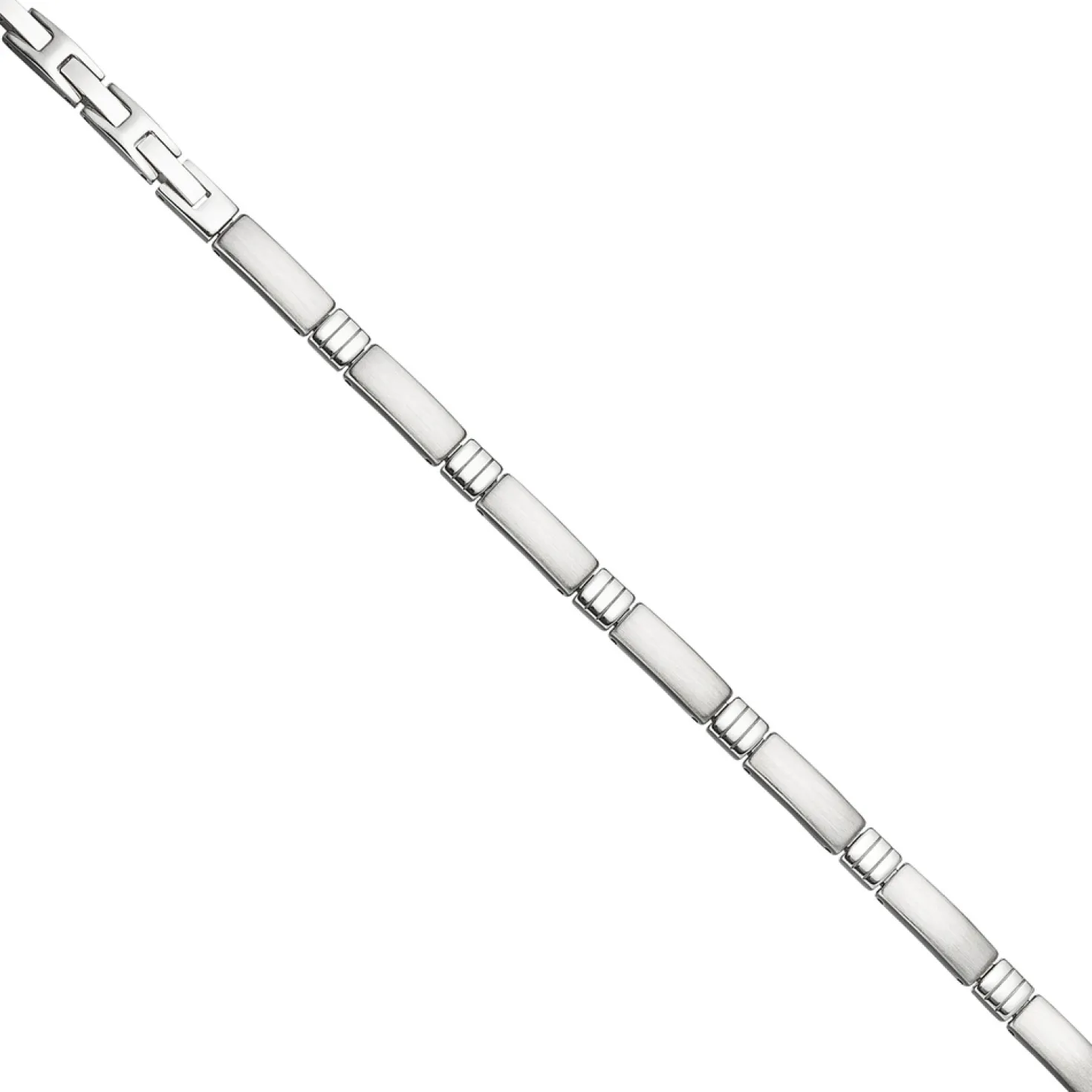 Armband Armschmuck aus Edelstahl teilmattiert, 21cm auf 19,5 & 18cm kürzbar