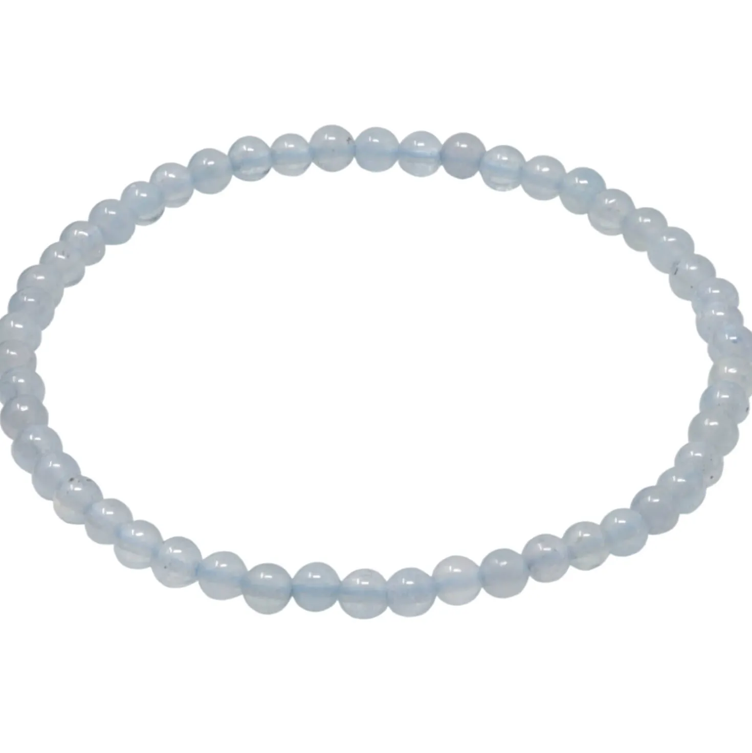 Armband Armschmuck aus Edelstein Aquamarin hellblau Ø 4mm endlos dehnbar 18,5cm