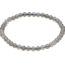 Armband Armschmuck aus Edelstein Labradorit grau Ø4mm endlos dehnbar 18,5cm
