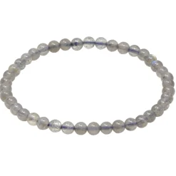 Armband Armschmuck aus Edelstein Labradorit grau Ø4mm endlos dehnbar 18,5cm