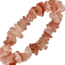 Armband Armschmuck aus Erdbeerquarz rosa Edelsteinarmband elastisch endlos 19cm
