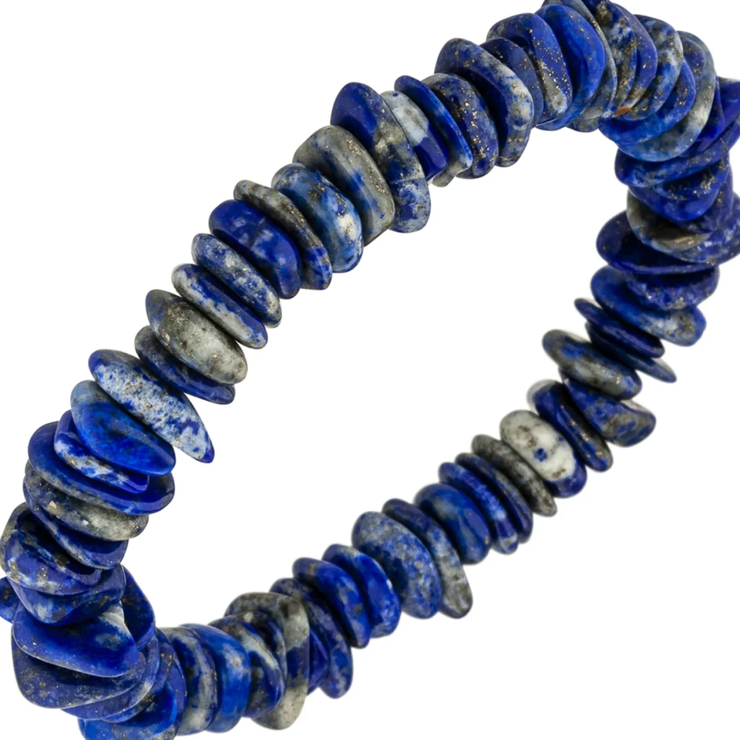 Armband Armschmuck aus Lapislazuli blau Edelsteinarmband elastisch endlos 19cm