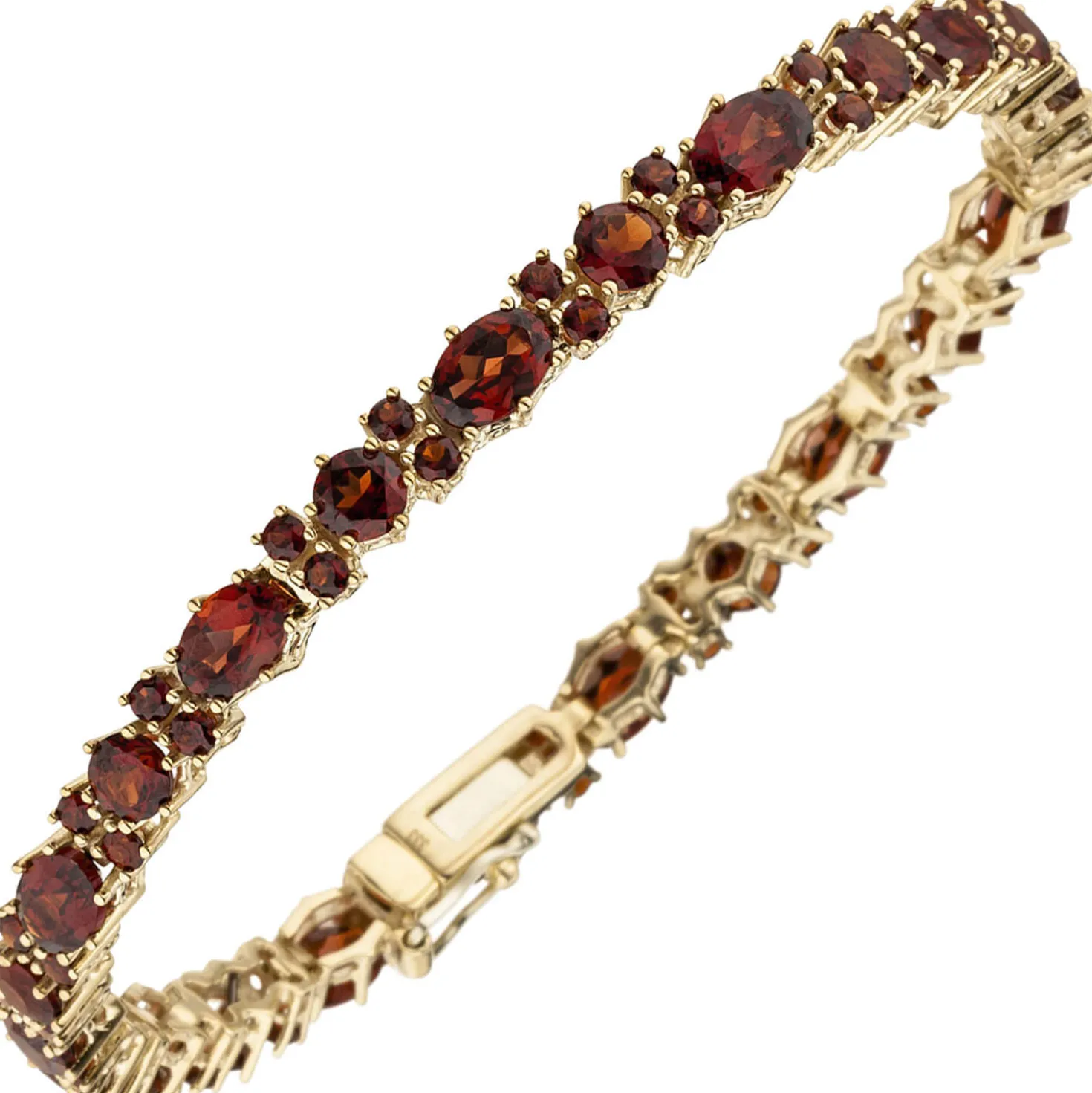 Armband Armschmuck mit Granat rot dunkelrot 333 Gold Gelbgold 19cm