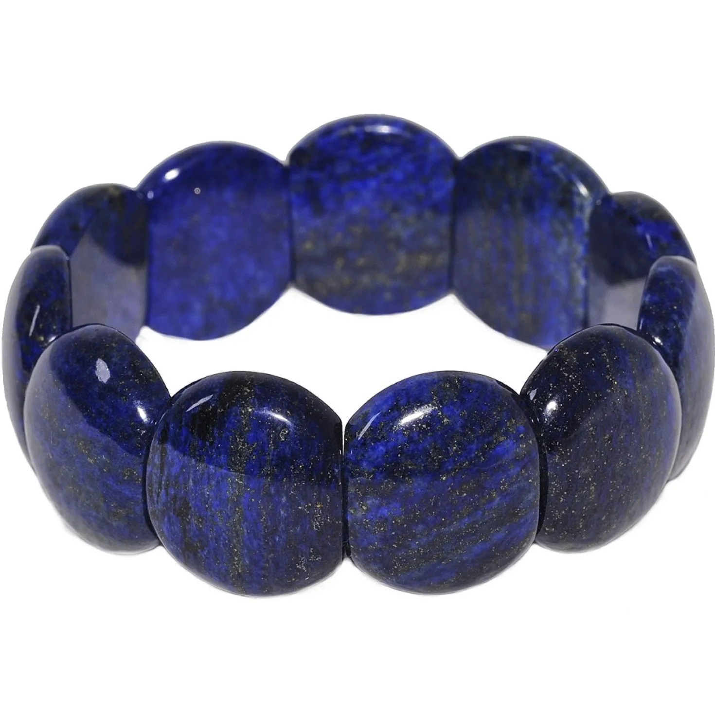 Armband aus echtem Lapis-Lazuli blau glatt Armschmuck Edelstein