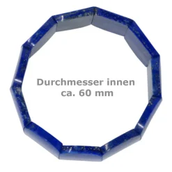 Armband aus Edelstein Lapis-Lazuli 25mm breit Naturstein blau glatt dehnbar Ø6cm