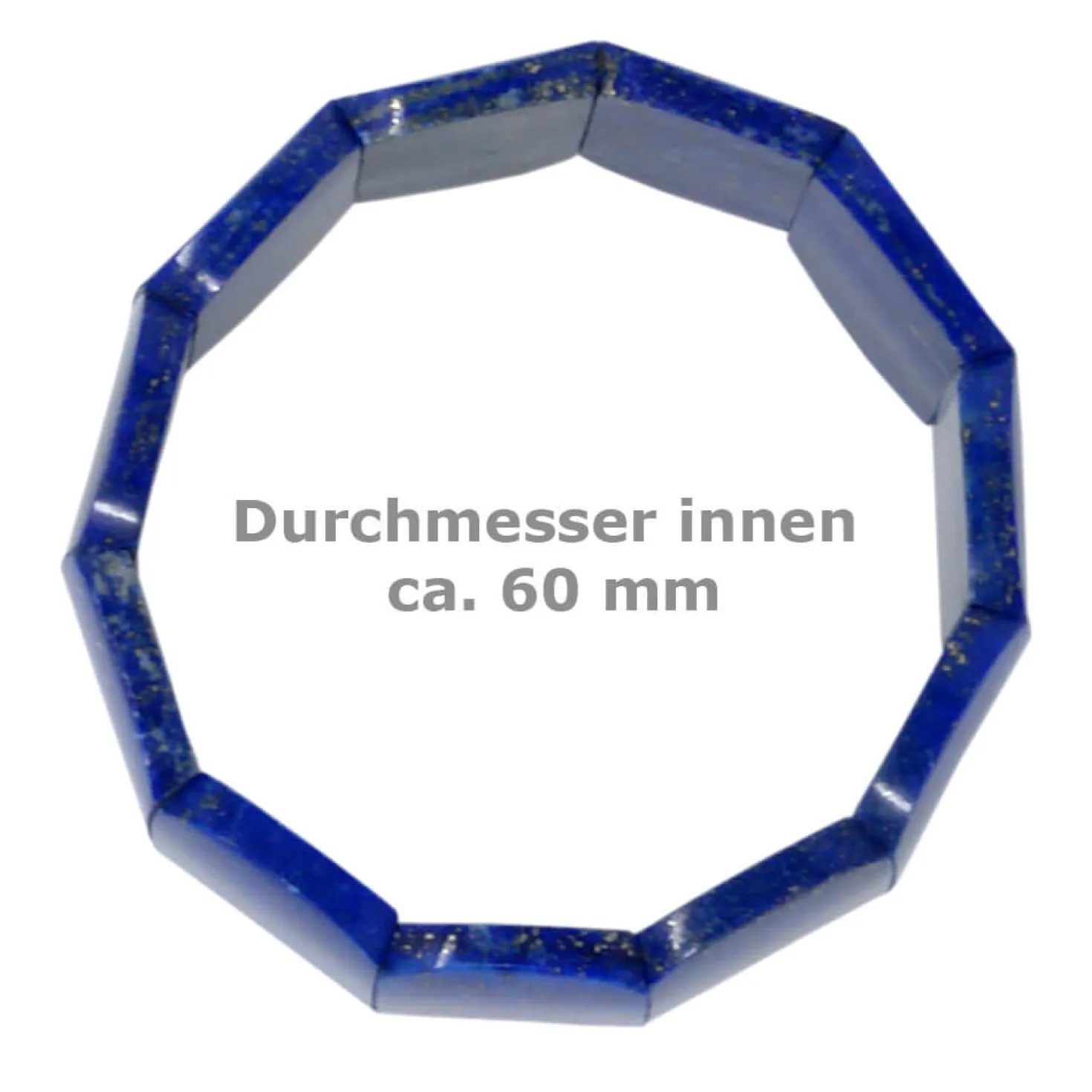 Armband aus Edelstein Lapis-Lazuli 25mm breit Naturstein blau glatt dehnbar Ø6cm