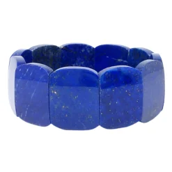 Armband aus Edelstein Lapis-Lazuli 25mm breit Naturstein blau glatt dehnbar Ø6cm