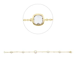 Armband aus 750 Gelbgold 5 Amethyste 2,04ct grün 4 Brillanten 0,06ct TW-SI