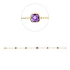 Armband aus 750 Gelbgold 5 Amethyste 1,85ct lila 4 Brillanten 0,06ct TW-SI L:19cm