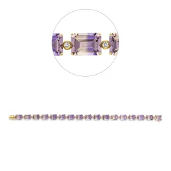 Armband aus 750 Gelbgold 17 Ametrine 24,5ct gelb-lila 17 Brillanten 0,3ct TW-SI