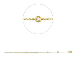 Armband aus 750 Gelbgold 5 Brillanten 0,25ct TW-VSI/SI B:3,9mm L:17,8cm