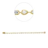 Armband aus 585 Gelbgold 20 Diamanten 6,3ct TW-VSI/SI B:4,8mm L:17,8cm 4er-Krappe