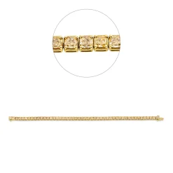 Armband aus 750 Gelbgold 48 Diamanten Kissen-Schliff 9,2ct gelb B:3,7mm L:17,8cm