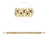 Armband aus 585 Gelbgold 48 Rubine 0,97ct rot 168 Diamanten 2,15ct TW-SI