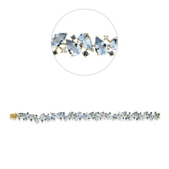 Armband aus 750 Gelbgold 56 Saphire 16,96ct blau 6 Brillanten 0,18ct TW-SI