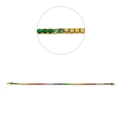 Armband aus 750 Gelbgold 84 Saphire 3,23ct mehrfarbig B:1,9mm L:17,5cm