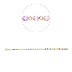 Armband aus 750 Gelbgold 25 Saphire 5,91ct mehrfarbig 25 Brillanten 0,52ct F-SI