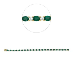 Armband aus 750 Gelbgold 22 Smaragde 6,83ct grün 22 Brillanten 2,1ct TW-PI