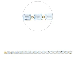 Armband aus 750 Gelbgold 17 Topase 30,2ct skyblue 17 Brillanten 0,27ct TW-SI