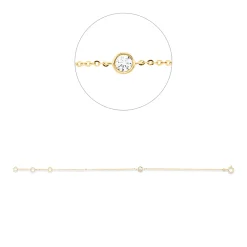 Armband aus 750 Gold Gelbgold Brillant 0,1ct TW-PI B:3,8mm L:16,5cm