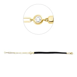 Armband aus 750 Gold Gelbgold Brillant 0,23ct TW-SI L:16,5cm