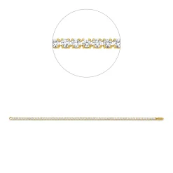 Armband aus 750 Gold Gelbgold 54 Brillanten 3,71ct F-SI B:2,6mm L:17,8cm