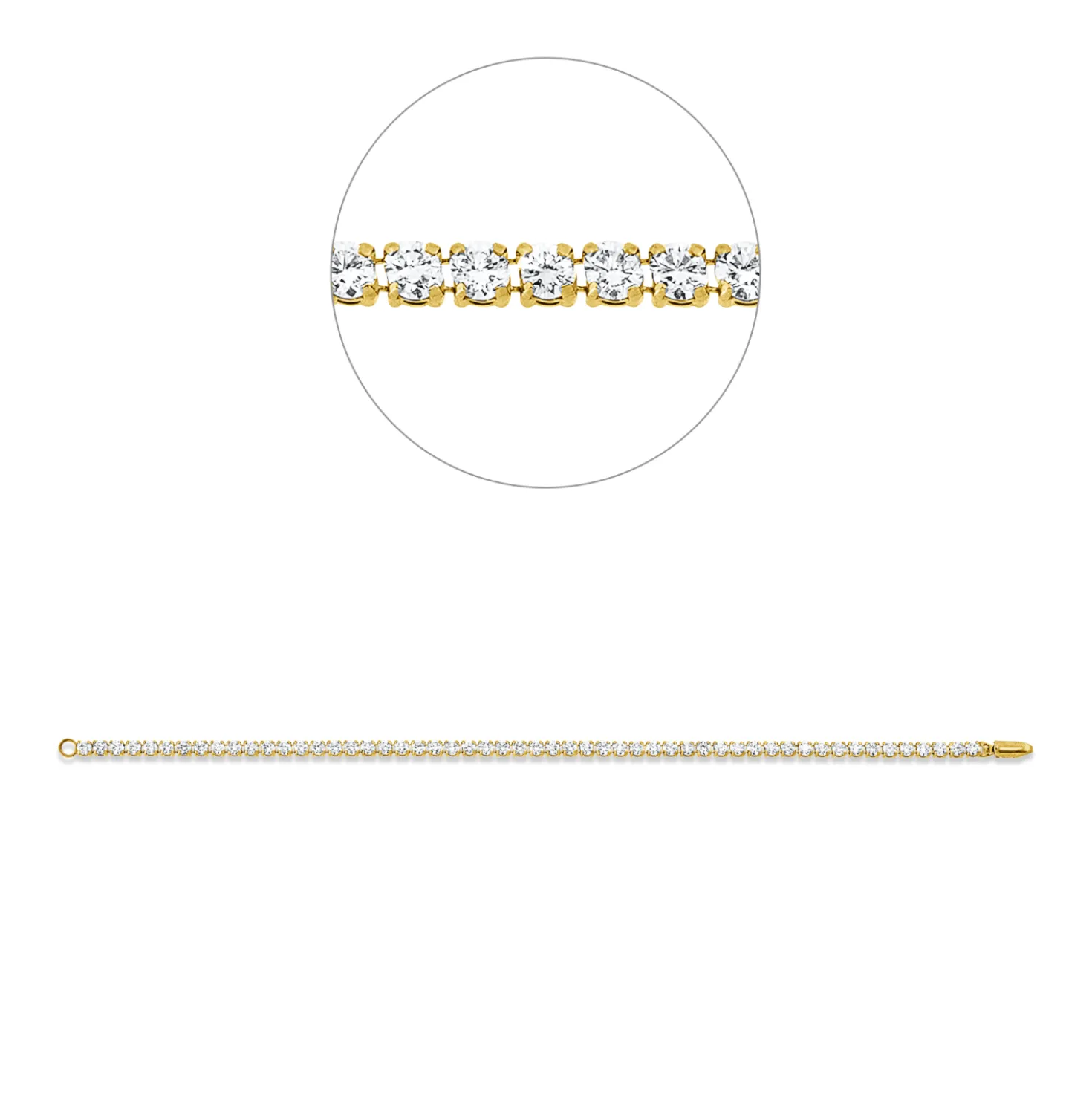 Armband aus 750 Gold Gelbgold 54 Brillanten 3,71ct F-SI B:2,6mm L:17,8cm