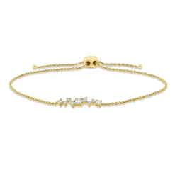 Armband aus 750 Gold Gelbgold 9 Brillanten 0,21ct I-SI B:17,5mm L:22,9cm