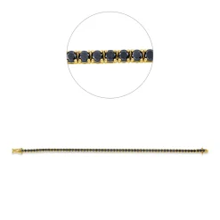 Armband aus 750 Gold Gelbgold 62 Brillanten 5,21ct schwarz B:2,6mm L:18cm