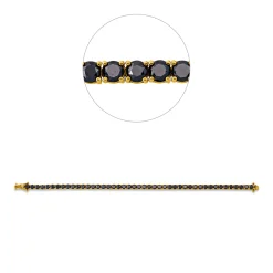Armband aus 750 Gold Gelbgold 45 Brillanten 10,2ct schwarz L:18,5cm