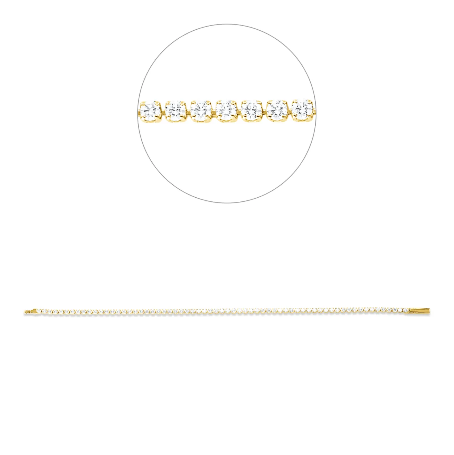 Armband aus 750 Gold Gelbgold 65 Brillanten 1,92ct TW-SI B:2mm L:17,3cm