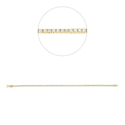 Armband aus 750 Gold Gelbgold 103 Brillanten 1,08ct TW-SI B:1,7mm L:18cm 4er-Krappe