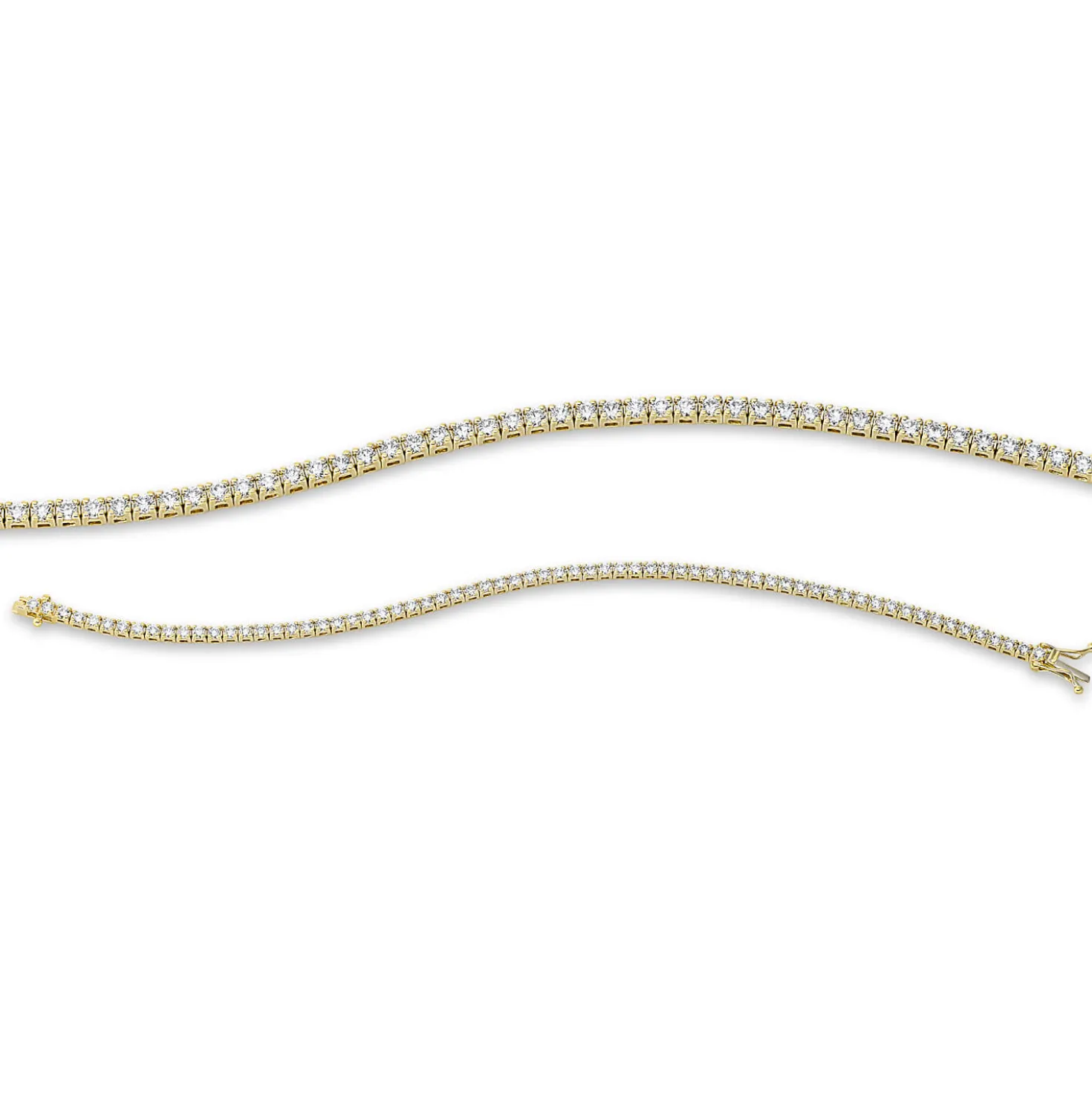 Armband aus 750 Gold Gelbgold 68 Brillanten 2,64ct TW-SI B:2,3mm L:18cm 4er-Krappe