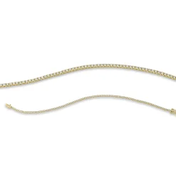 Armband aus 750 Gold Gelbgold 102 Brillanten 0,92ct TW-SI B:1,5mm L:18cm 4er-Krappe