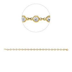Armband aus 585 Gold Gelbgold 20 Brillanten 2,97ct TW-SI B:2mm L:19,1cm Zarge