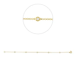 Armband aus 750 Gold Gelbgold 5 Brillanten 0,15ct TW-SI B:2,8mm L:17,5cm Zarge