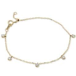 Armband aus 585 Gold Gelbgold 5 Brillanten 0,35ct TW-SI L:17,8cm