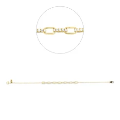 Armband aus 750 Gold Gelbgold 30 Brillanten 0,18ct TW-SI L:17,8cm