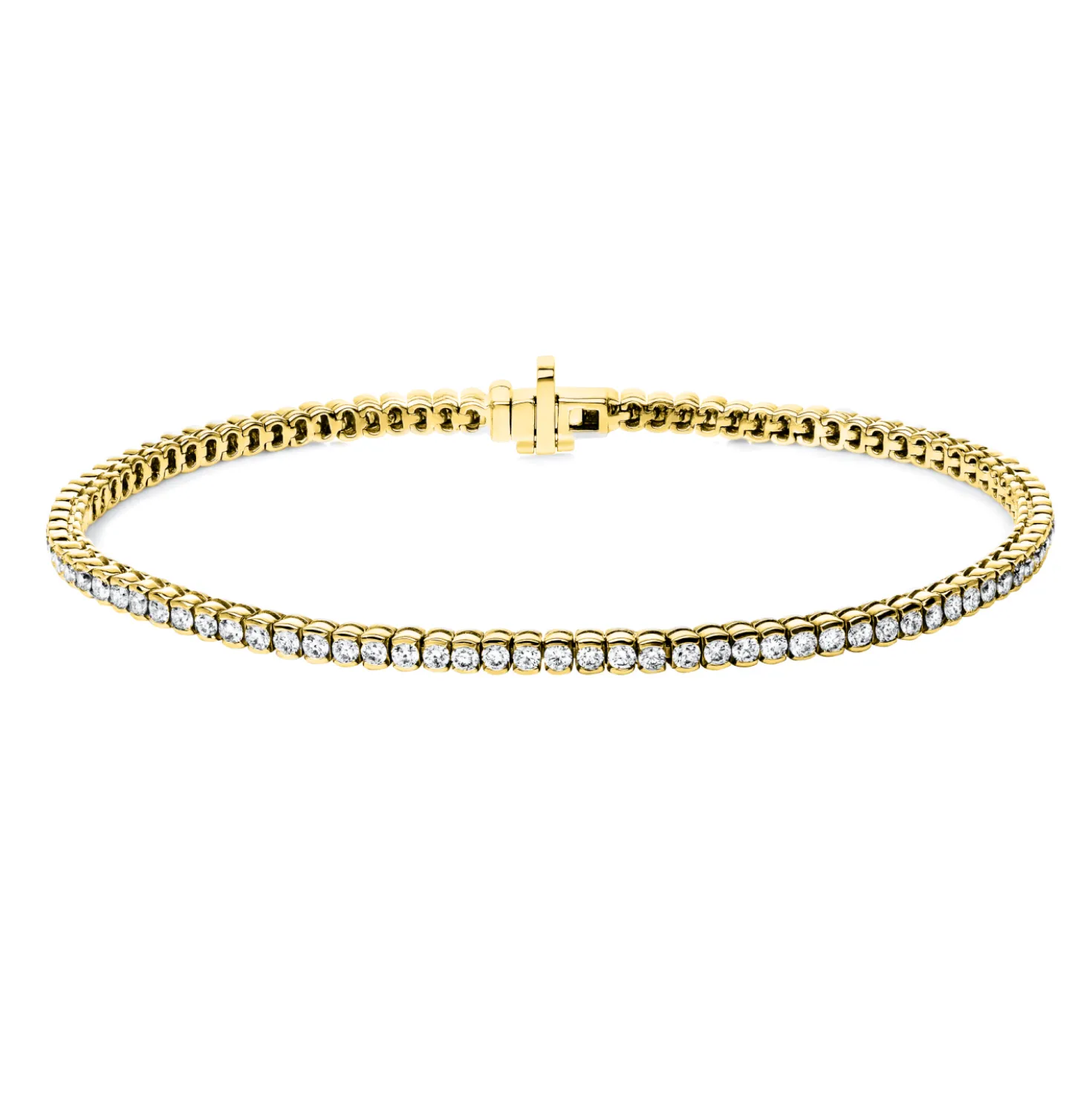 Armband aus 750 Gold Gelbgold 96 Brillanten 2ct TW-SI L:18cm