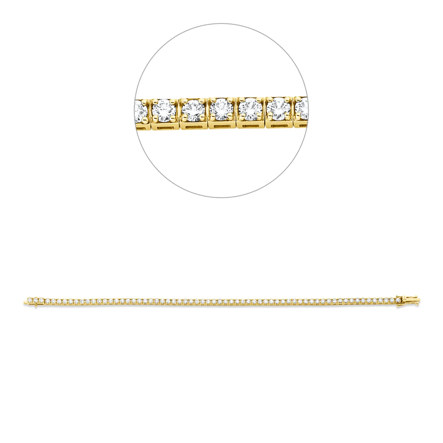 Armband aus 750 Gold Gelbgold 65 Brillanten 3ct TW-SI L:18cm