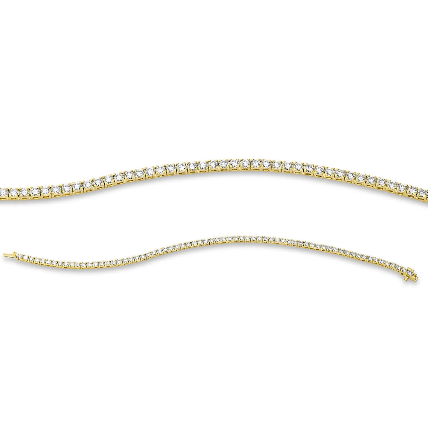 Armband aus 750 Gold Gelbgold 68 Brillanten 3,01ct TW-SI L:18cm 4er-Krappe