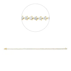 Armband aus 750 Gold Gelbgold 54 Brillanten 3,08ct TW-VSI/SI L:17cm 3er-Krappe